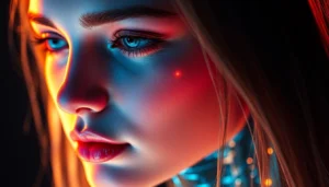 AI girlfriend engaging in a realistic, unfiltered NSFW chat, showcasing advanced digital interaction and emotional connection qualities for 2025 users.